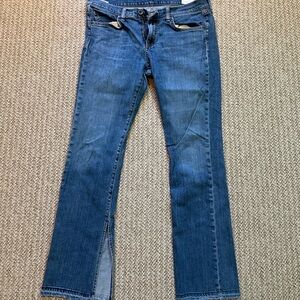 Rag & Bone Crop Flare Jeans Size 30 Raw Hem Side Slit
